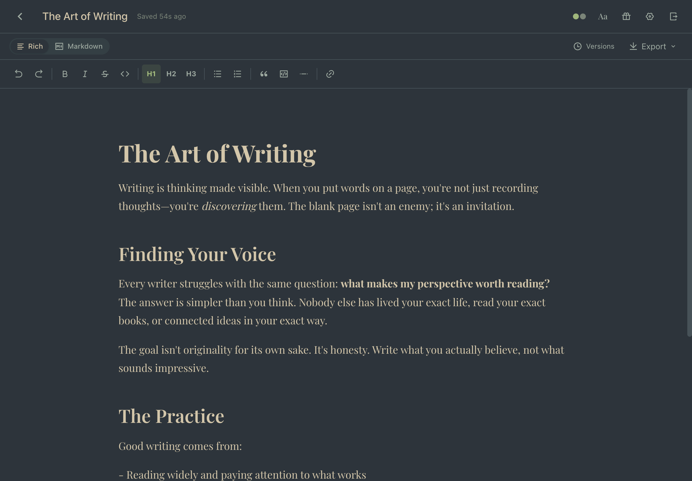 Editor with Everforest dark theme